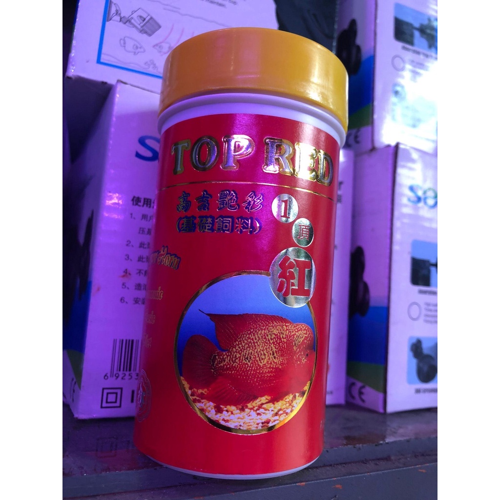 Thức ăn cám cho cá cảnh TOP RED hủ đỏ 100g cá La Hán lên Màu và Đầu To
