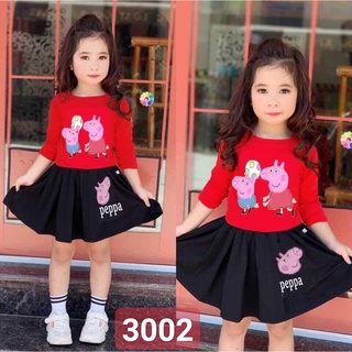 Sét chân váy heo Peppa áo tay dài 20-30kg