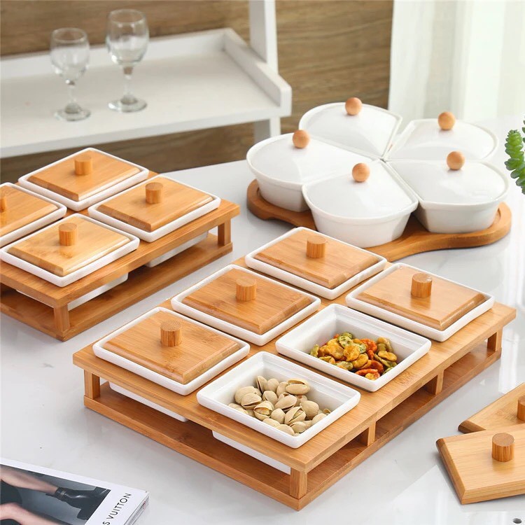 Khay bánh kẹo tết 6 ngăn sang trọng