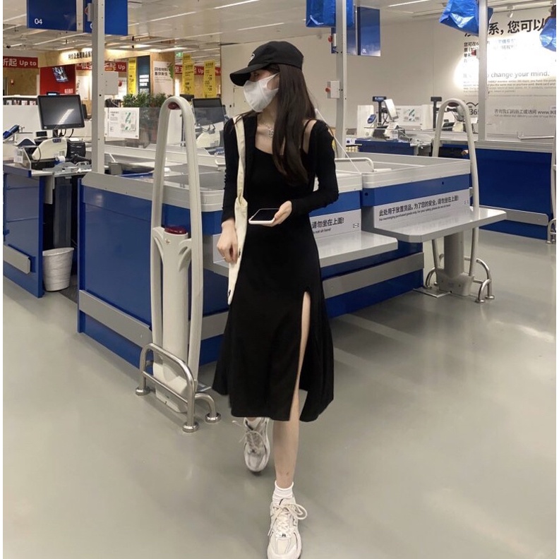 Sét Váy 2 Dây Kèm Áo Khoác Xẻ Tà Hàng Chất Đẹp Mặc Lên Dáng Siêu Xinh Hàng Hot Trend