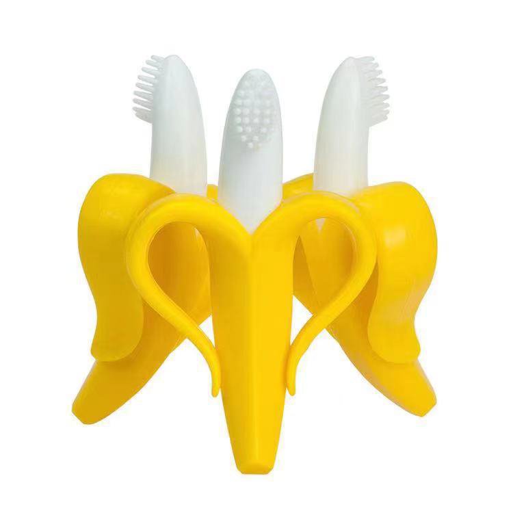 Bàn chải đánh răng bằng silicone hình trái chuối cho trẻ em