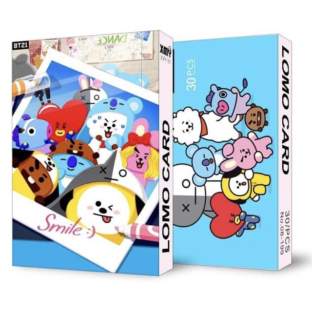 Lomo thẻ ảnh BT21 BTS hộp ảnh cute