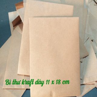 Combo 10 bì thư kraft nâu loại dày 11 x 18 cm có nắp