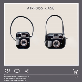 Vỏ Bảo Vệ Hộp Sạc Tai nghe không dây Airpods 1/2/3/pro Hình Máy Ảnh 3D Phong Cách Retro Độc Đáo