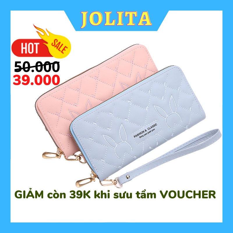 Ví nữ dáng dài cầm tay đựng tiền nhiều ngăn thời trang Hàn Quốc dễ thương cao cấp đẹp giá rẻ JOLITA VDCT07