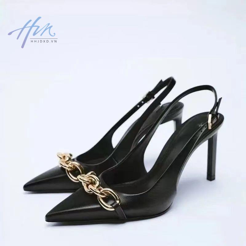 Giày Sandal Cao Gót Hở Ngón Cài Khóa Kim Loại Kiểu Pháp Thời Trang Mùa Hè Dành Cho Nữ 2022