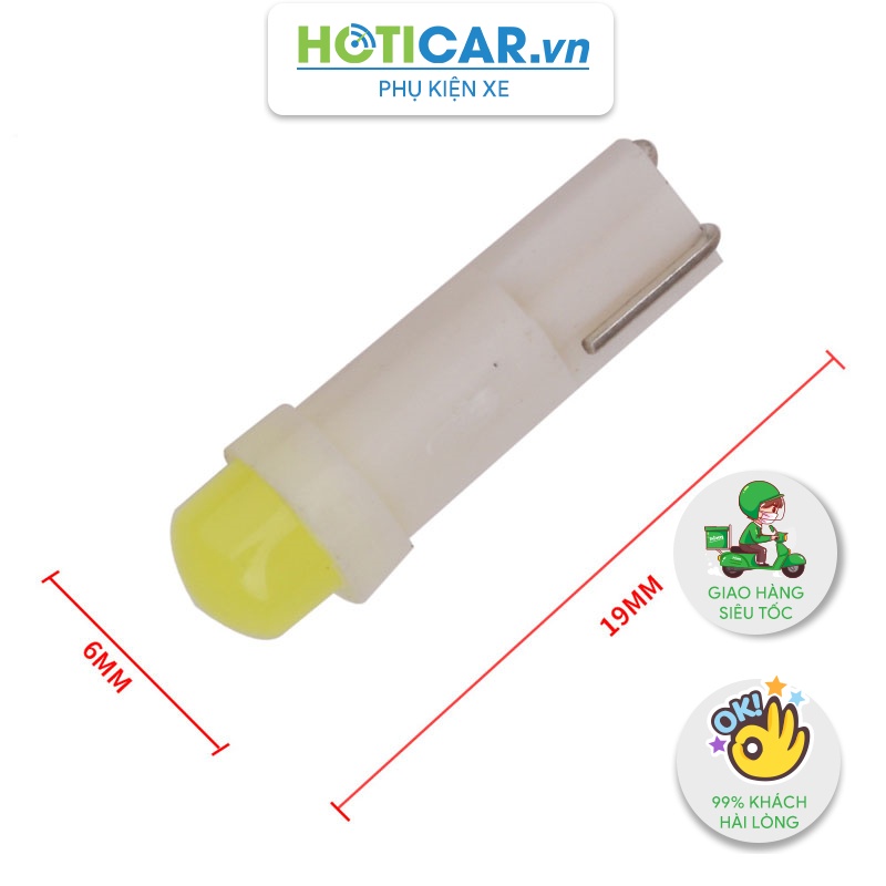 Đèn LED demi, đồng hồ taplo xe chip COB chân T5 T5C-1 Màu Xanh lá cây