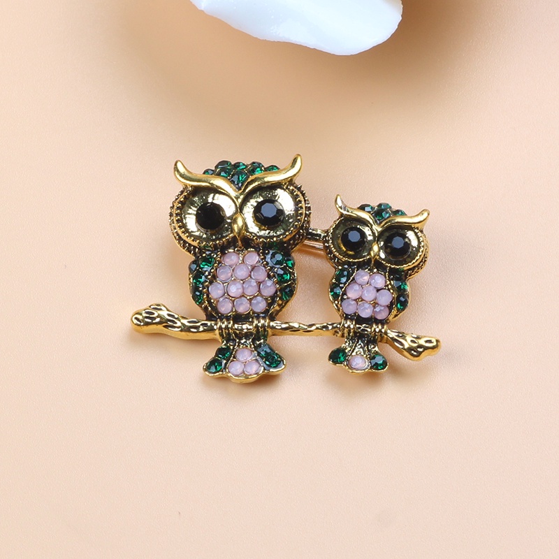 Ghim Cài Áo Hình Cú Mèo Đính Đá Nhân Tạo Thời Trang Sang Trọng Cho Nữ