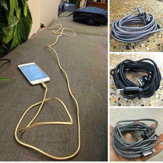 Cáp sạc 3 mét dây dù Iphone, Androi, Type C chống đứt siêu bền tiện lợi