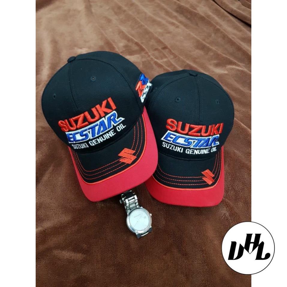 (Hàng VNXK) Nón kết nam, Nón lưỡi trai XE ĐUA tem xe SUZUKI thêu Logo chỉ bóng nổi (Ảnh thật) - Race2