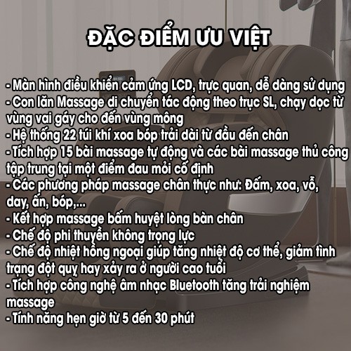 Máy mat-xa toàn thân Nhật Bản - Ghế massage toàn thân nhiệt hồng ngoại Topsky M365-1