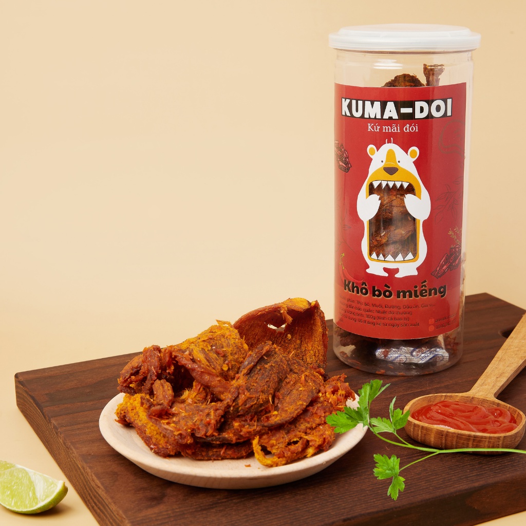 Đồ ăn vặt Khô bò miếng KUMA-DOI 300g ăn vặt tuổi thơ Sài Gòn ngon mà rẻ | BigBuy360 - bigbuy360.vn