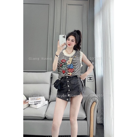 ÁO SÁT NÁCH KẺ THÊU THỎ CHẤT ĐẸP MS14289