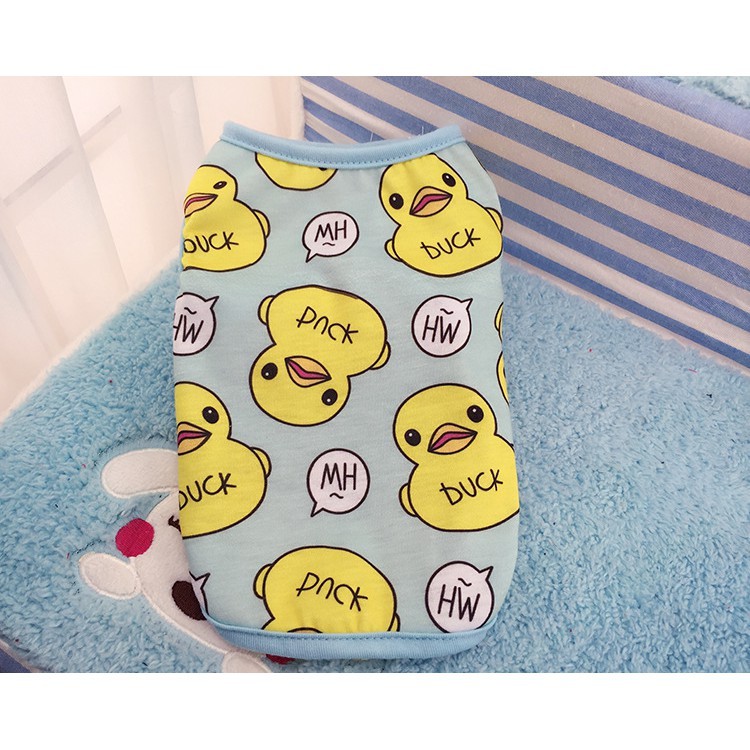 Áo thun không tay họa tiết hoạt hình dễ thương dành cho thú cưng