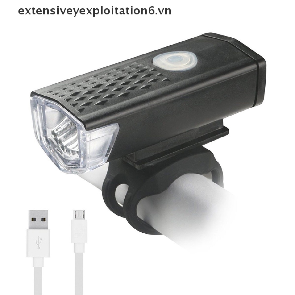 Đèn Pha LED USB + Đèn Hậu Cảnh Báo Cho Xe Đạp E6VN / Có Thể Sạc Lại
