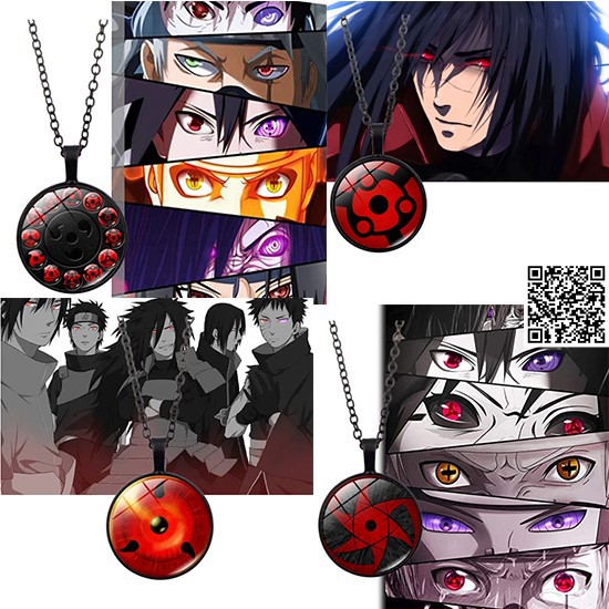 1539 Dây Chuyền Naruto Sharingan nhiều mẫu Mangekyou Madara Sasuke Kakashi Itachi Mix