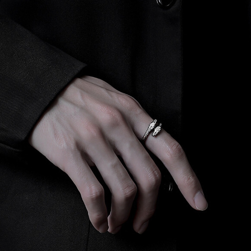 Nhẫn Hình Rắn Thiết Kế Đơn Giản Phong Cách punk Cá Tính