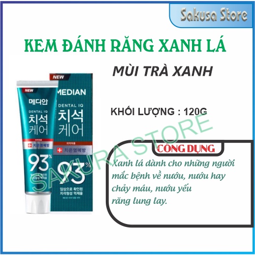 Kem đánh răng median dental IQ 93% Hàn Quốc 120g giúp trắng răng loại bỏ mùi hôi miệng