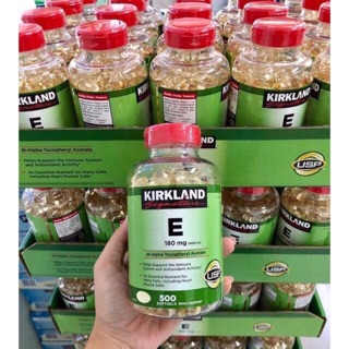 VITAMIN E 180MG (400 IU) KIRKLAND 500 VIÊN CỦA MỸ - ĐẸP DA, LÀM CHẬM LÃO HÓA.