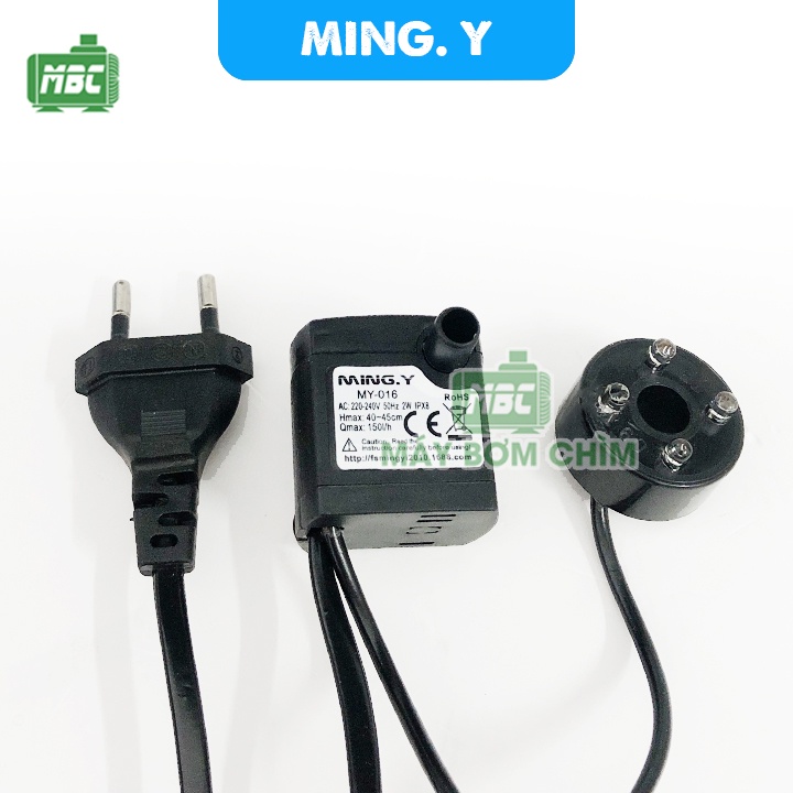 Máy bơm mini có đèn 2w, 5w | bơm thác nước phong thủy
