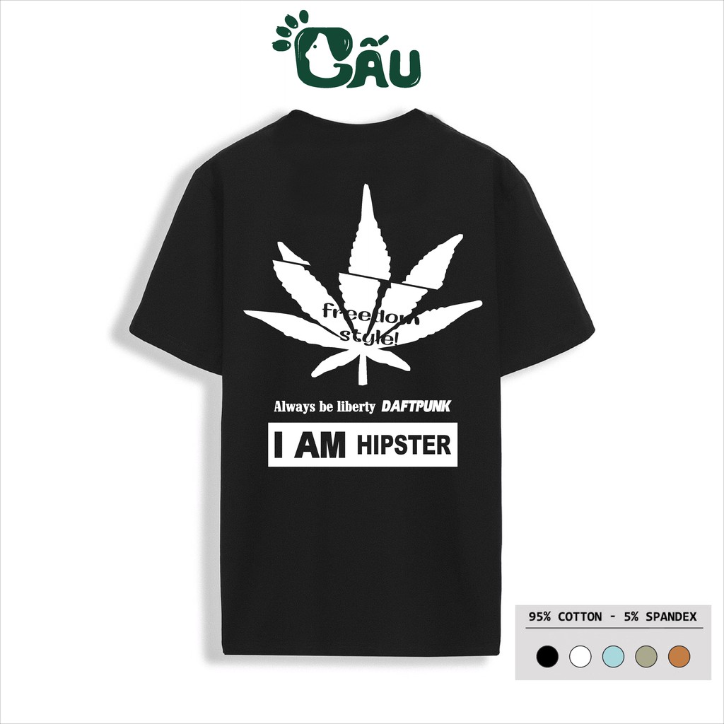Áo thun nam GẤU 194 cổ tròn tay ngắn vải coton co dãn, dày dặn, form regular fit - Hipster