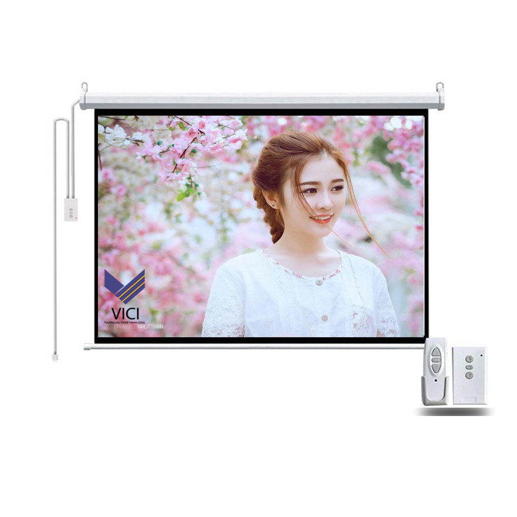 Vici Phân Phối Màn Chiếu Điện 100inch Giá Rẻ, Chất Lượng Cao, Vải Màn Chống Mốc