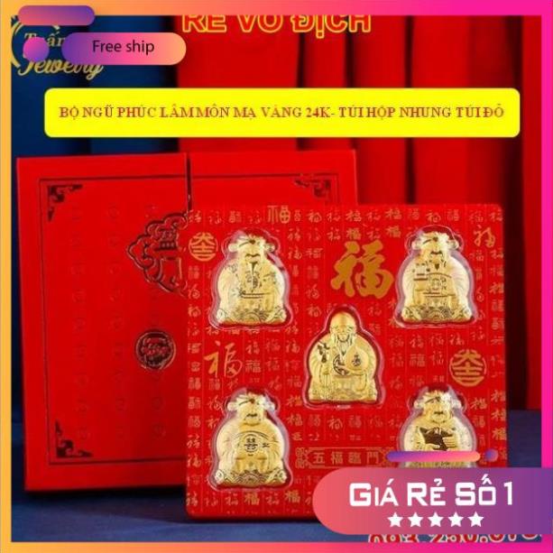 ⚡LOẠI 1⚡Bộ Thần Tài Ngũ Phúc Lâm Môn Vàng 24k Cao Cấp, Quà Tết Sang Trọng Và Đẳng Cấp, Tặng Hộp Nhưng Túi Đỏ Xịn