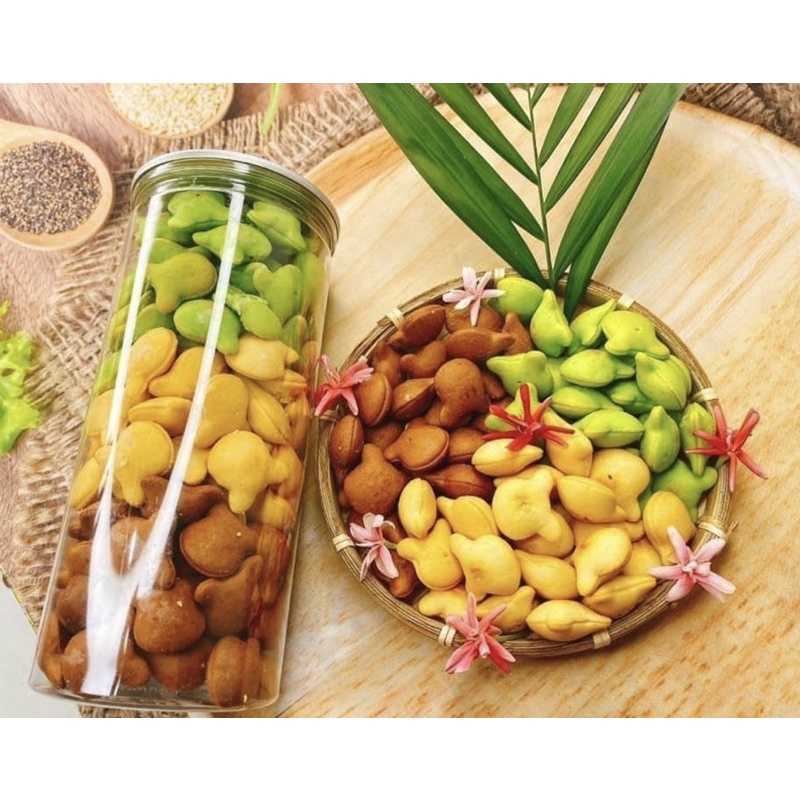 Bánh kem gấu mix 3 vị thơm ngon, lọ 420g , 1996 FOOD đồ ăn vặt Hà Nội vừa ngon vừa rẻ