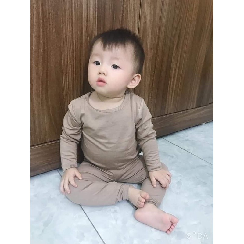 Sale! Bộ thun lạnh dài tay cho bé, Quần áo thu đông cho bé hàng Minky Mom chính hãng trơn basic