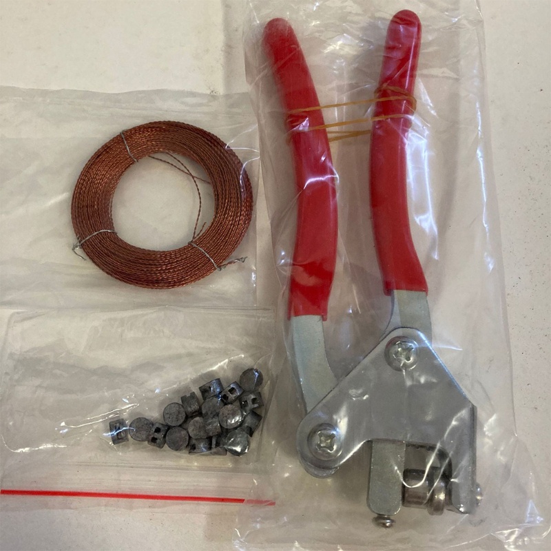 Bộ kìm kẹp chì + hạt + dây niêm phong đồng hồ điện nước điện tử