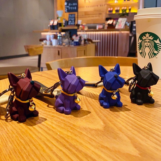 Móc Khóa Gắn Mặt Dây Hình Cún Bull Đeo Túi Xách Đáng Yêu