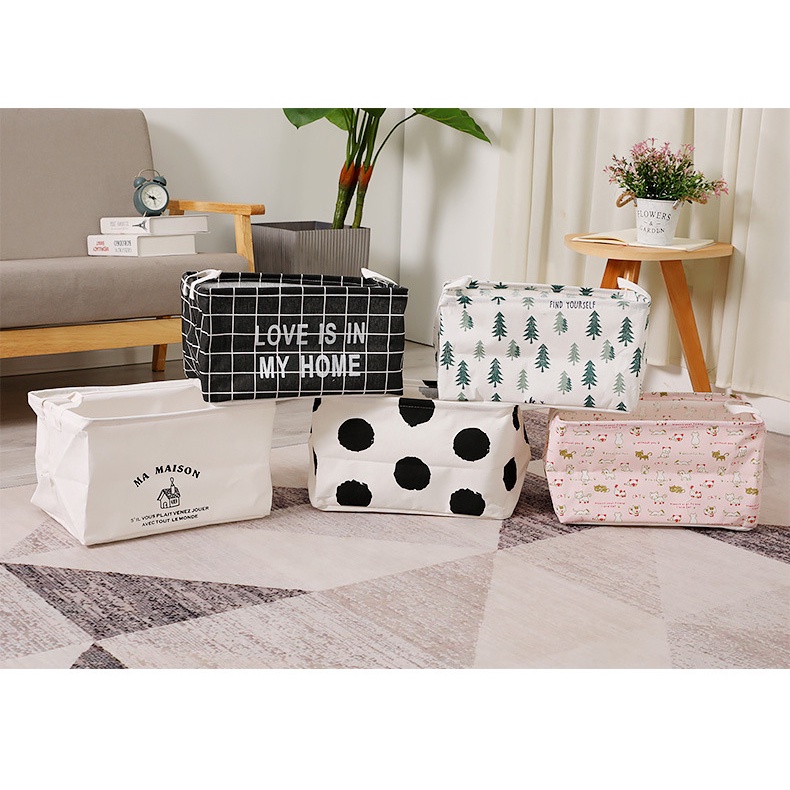 Giỏ đựng đồ, hộp đựng đồ đa năng siêu dày dặn size 32*22*18cm