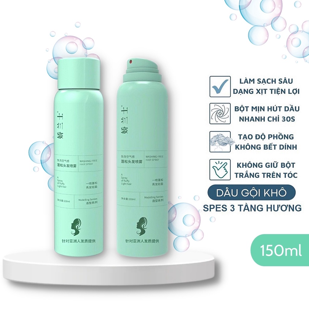 Dầu gội khô dạng xịt Washing Free Hair Spray, Dầu gội dạng xịt khô làm sạch tóc