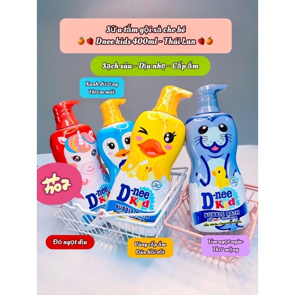 Sữa tắm gội cho trẻ nhỏ và trẻ sơ sinh Dnee Kids Thái Lan 400ml