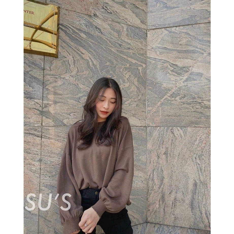 Áo len nữ from rộng, áo len tay bồng chất len dày dặn phom dễ mặc dễ mix đồ diện đi chơi đi du lịch đều xinh hàng loại 1 | BigBuy360 - bigbuy360.vn