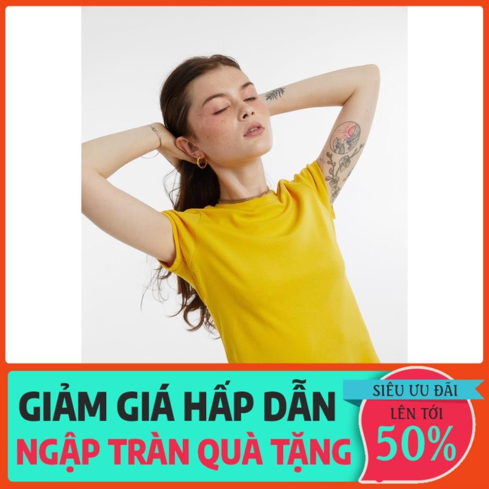 TheBlueTshirt - Áo Thun Nữ Tay Ngắn Màu Vàng - 990s Tshirt - Mustard Yellow 😍