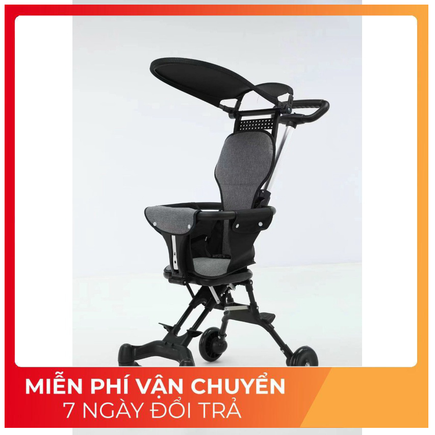 Xe đẩy ĐỆM cho bé, Xe đẩy gấp gọn em bé đi du lịch siêu gọn nhẹ C