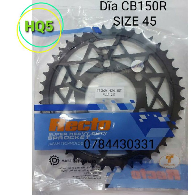 Dĩa CB150R Recto, size 45, thái lan