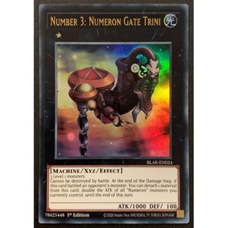 Thẻ bài YUGIOH - Number 3: Numeron Gate Trini - BLAR-EN024 - Ultra Rare 1st Edition