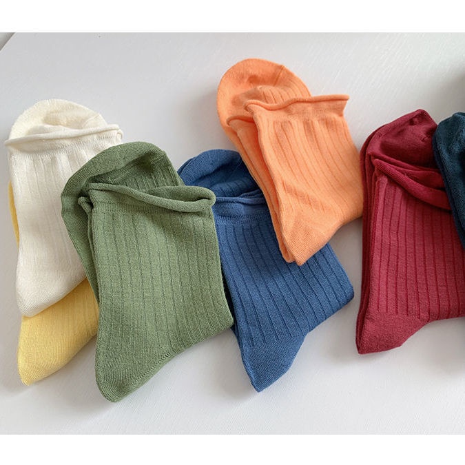 Set 2 đôi vớ mỏng nhiều màu sắc phong cách hàn quốc cho nữ