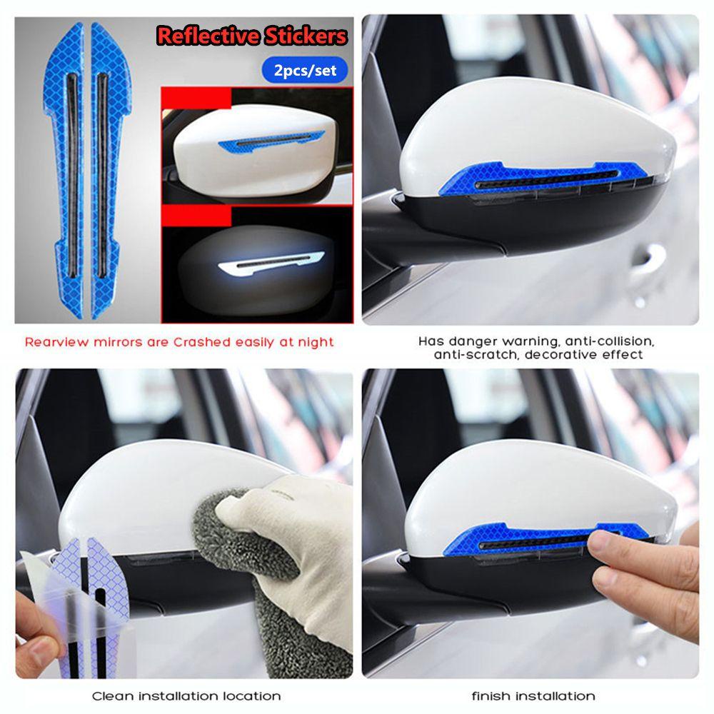 MAYSHOW Set 2 Dải Dán Phản Quang Họa Tiết Sợi Carbon Trang Trí Gương Chiếu Hậu Xe Hơi