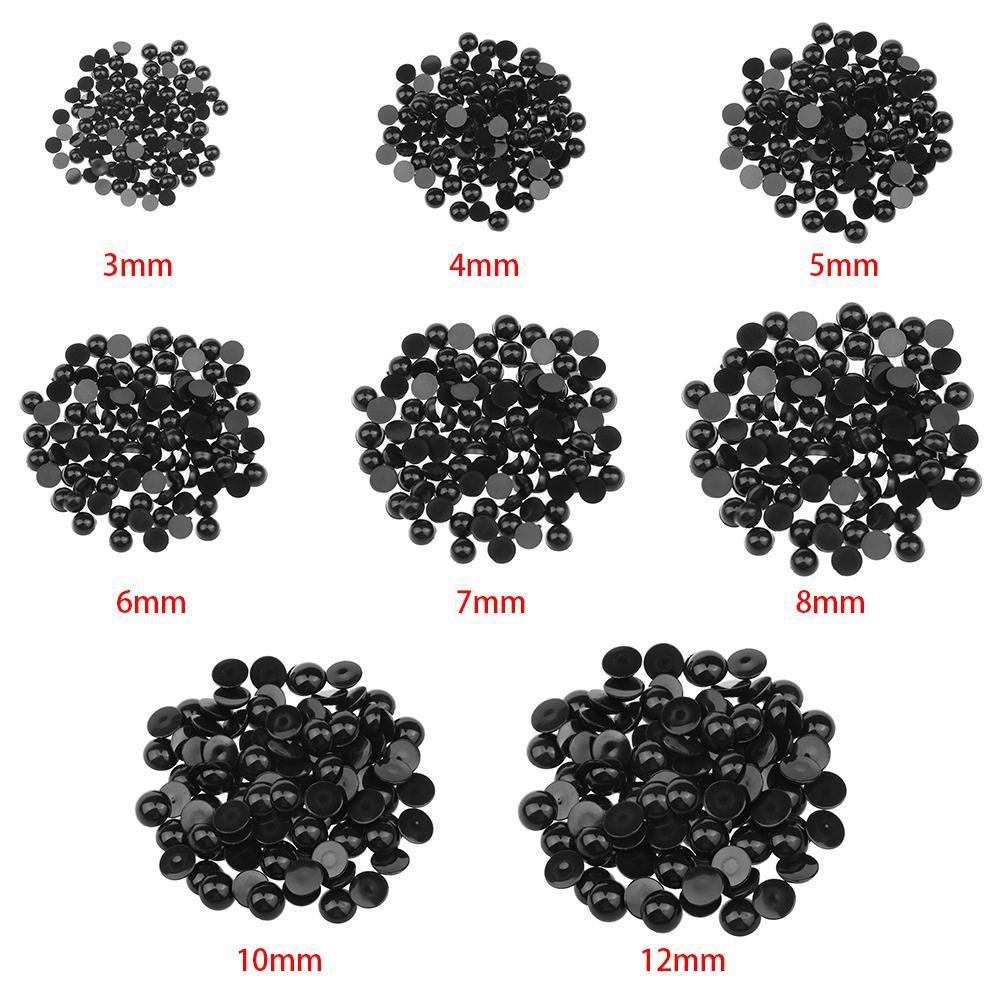 GOGOUP Set 100 Mắt Gấu Nhựa 3-12mm Màu Đen Bảo Vệ An Toàn Cho Bé