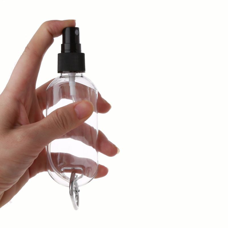 30ml 50ml Reusable Portable Mini Size Alcohol Spray Bottle Hand Sanitizer Travel Small Size Holder Hook Keychain Carrier