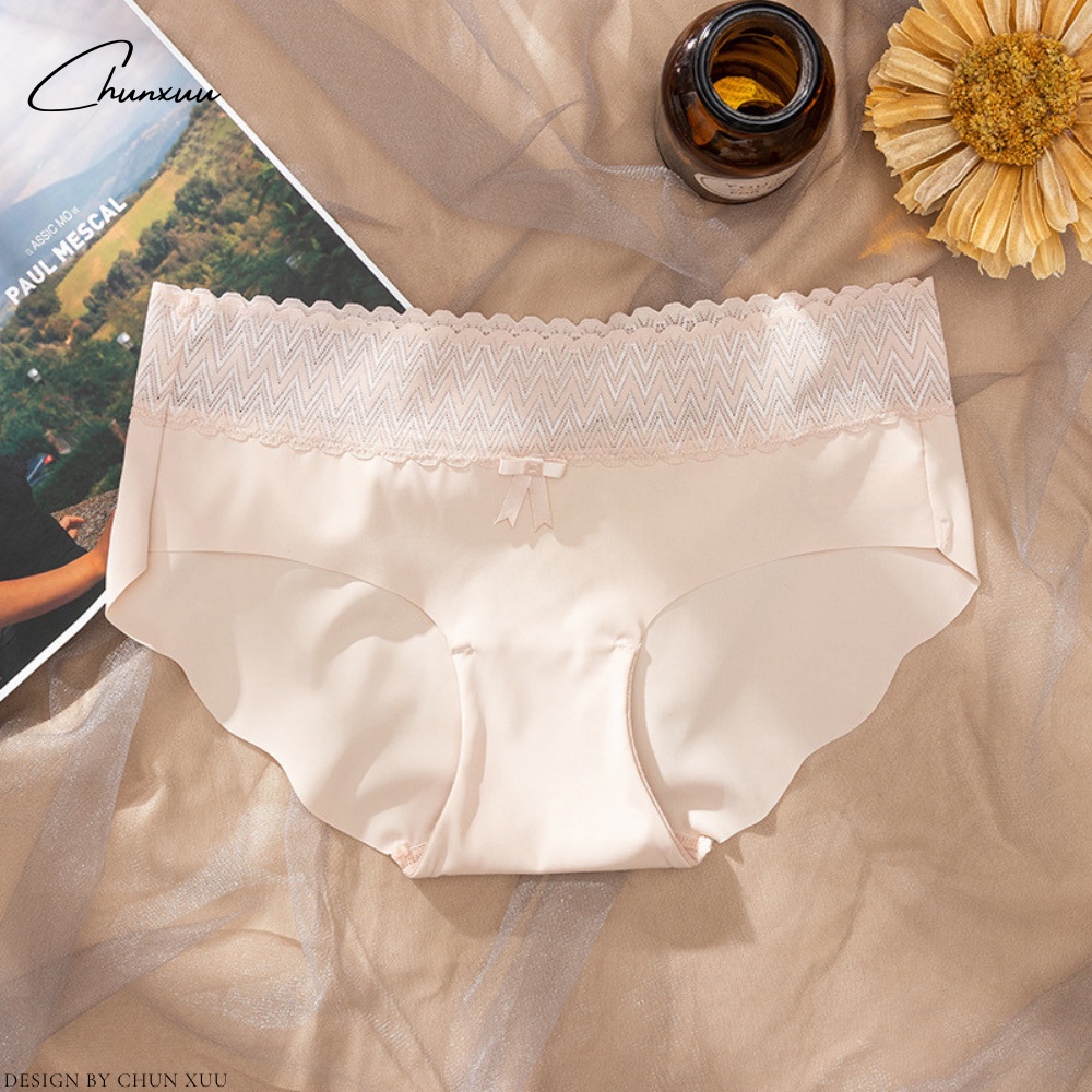 Quần lót nữ đúc su thun lạnh Chunxuu, thiết kế cạp ren mềm mại không hằn kháng khuẩn cao cấp - QC22