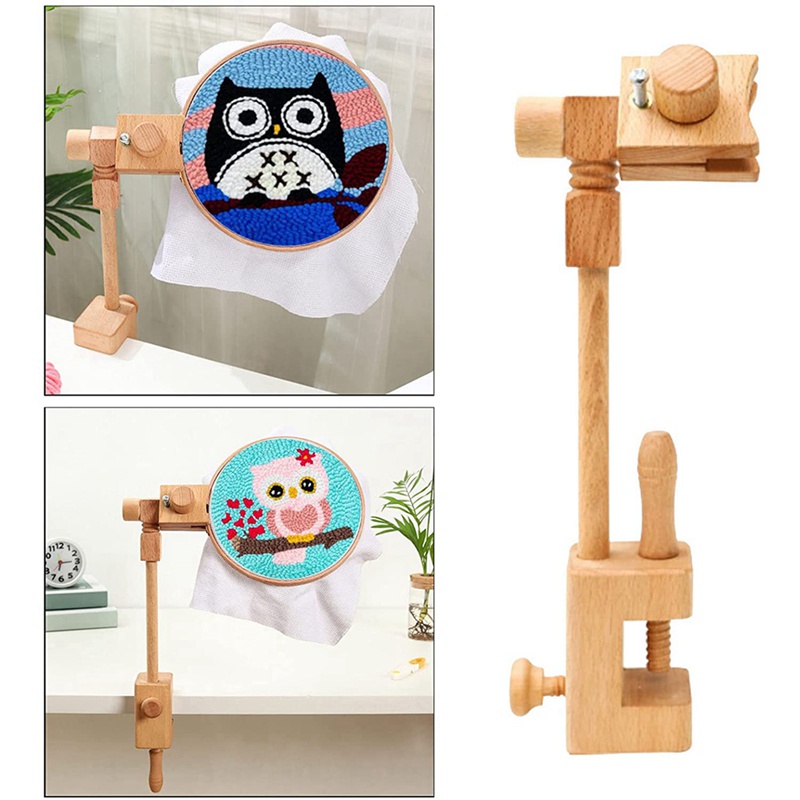 Giá Đỡ Khung Thêu Có Kẹp Bằng Gỗ Cho Tất Cả Bàn Thêu Chữ Thập
