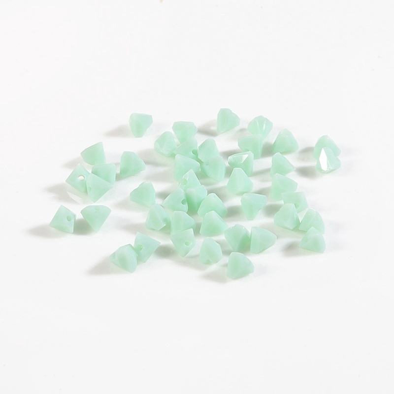 Bộ 20 hạt làm đồ trang sức màu trơn thời trang 5x6mm DIY