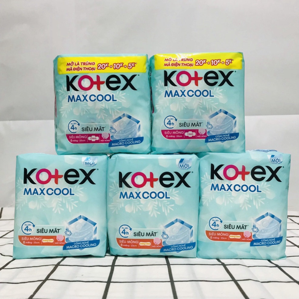 Băng Vệ Sinh Kotex Max Cool Siêu Mỏng Cánh 8 Miếng 23cm