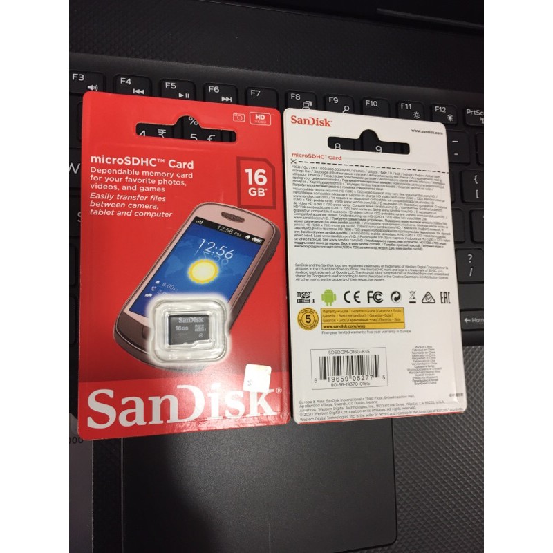 Thẻ Nhớ Micro Sd Sandisk 16gb