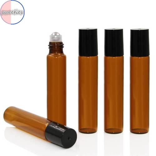 [Hàng mới về] Chai rỗng đựng tinh dầu dạng lăn màu hổ phách dung tích 5 / 10ml sử dụng tiện lợi