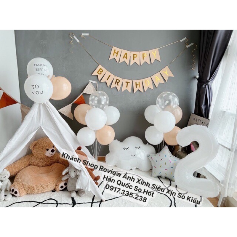 Set Bóng Sinh Nhật Thôi Nôi Đầy Tháng Cho Bé Đầy Ý Nghĩa,Kiểu Mới HQ Xinh